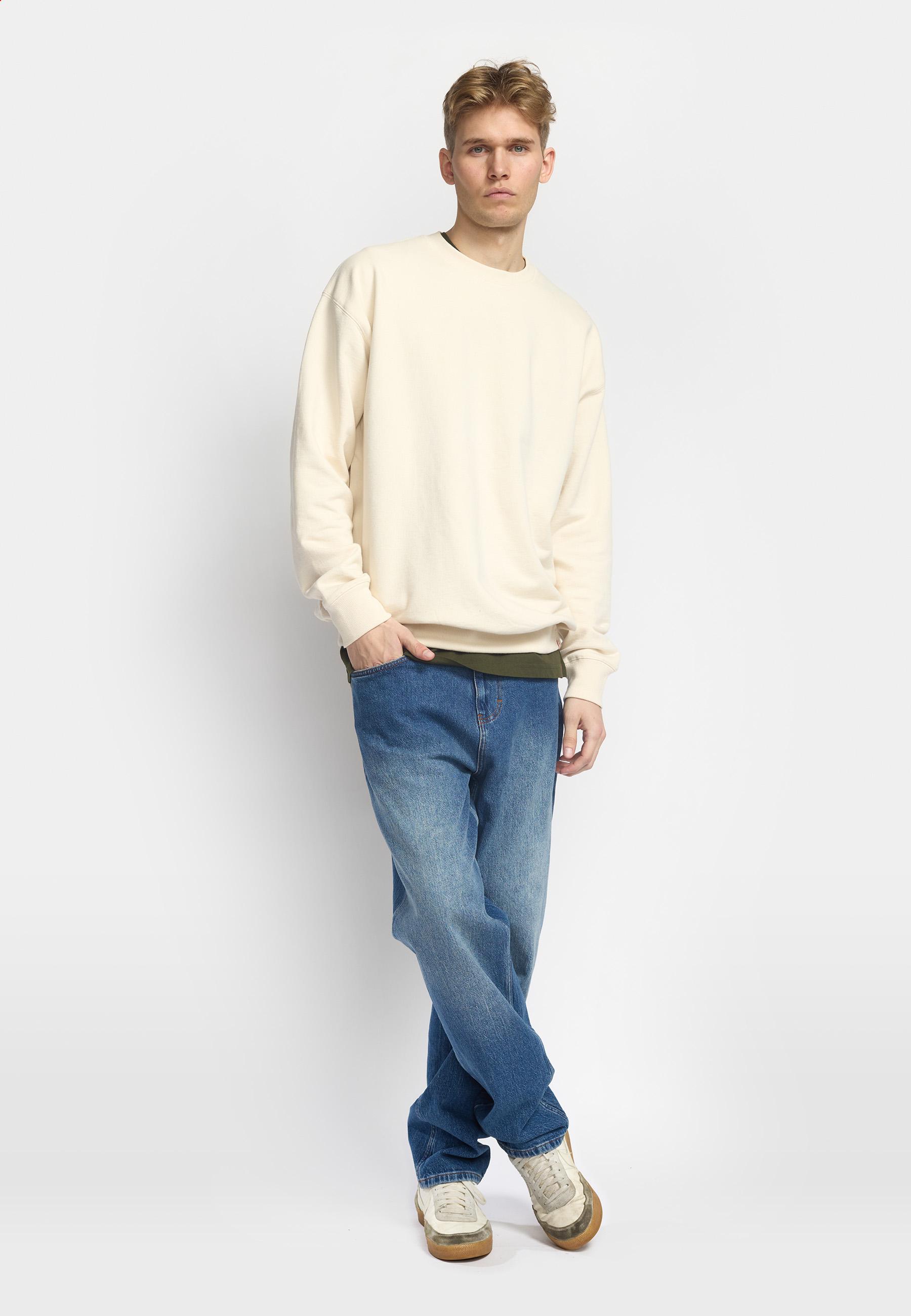 Revolution Offwhite Loose Crewneck Sweatshirt Pullover Herren naturweiss